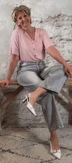 119830. Lino blouse vest roze