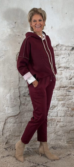 140730. Ailan hoodie 3D burgundy/roze