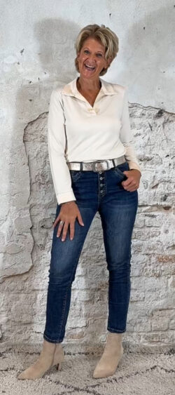 143278. Ailan basic polo longsleeve beige