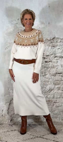144482. Evy Noors-patroon trui camel