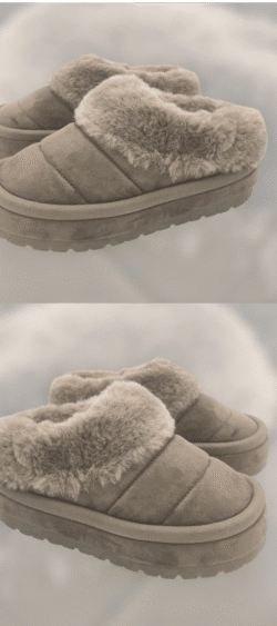 8-105. Cozy winter slippers taupe