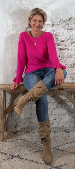 149015. Iris pullover ruffle pink