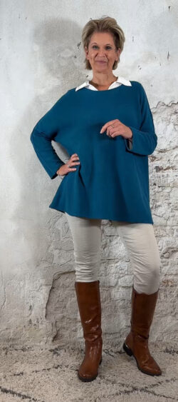 151031. Iris oversized basic pullover petrol