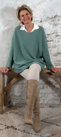 151034. LAATSTE 2! Iris oversized basic pullover wintermint
