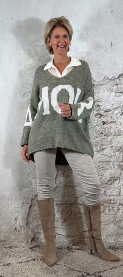 151067. Lovi oversized amour pullover khaki
