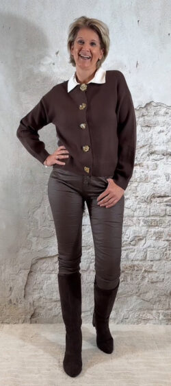 253067. Steffy cardigan funny button bruin