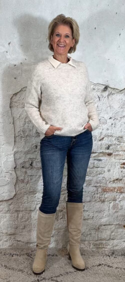 253048. Steffy basic pullover zand mêlee