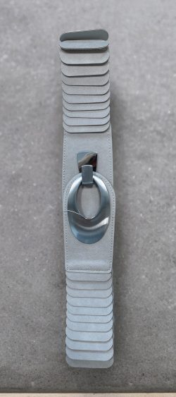 76482. Elastische riem matte ovale gesp Elephant grey