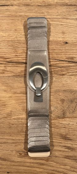 90675. Elastische riem brons met matte ovale gesp