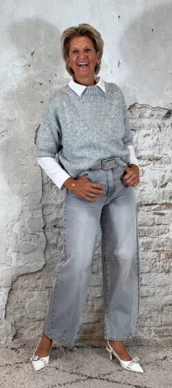 MC-7325. Balloon jeans lichtgrijs