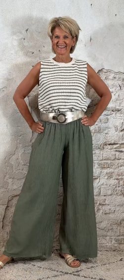 128258. Ibiza crêpe broek khaki