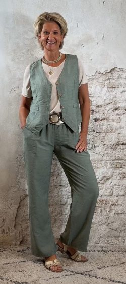 125703. Gilet Len khaki (combi set mogelijk!)