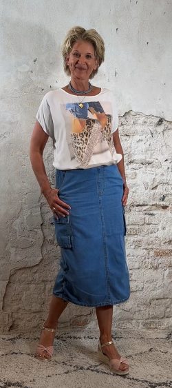 Jeans rok met koord
