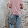 achterkant gravelshirt v hals viscose oud roze recht model