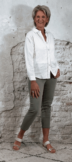 Geborduurde blouse Jaimy crème
