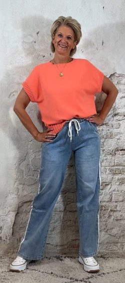 Oversized zomer pullover kapmouw Peach