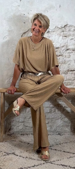 130813. Plus size Yume shirt camel, combi set mogelijk!