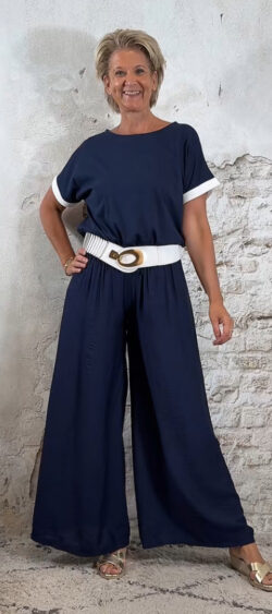 130666.Ibiza crêpe broek donkerblauw