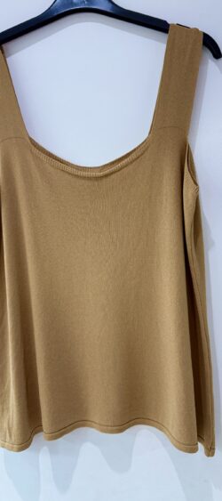 53434. Viscose top rechte hals - Camel