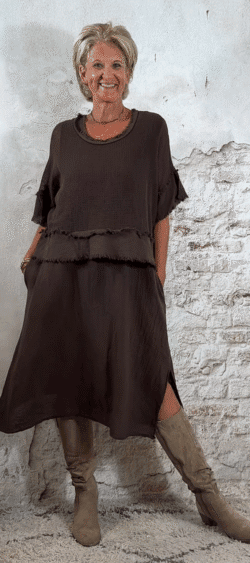 137683. LAATSTE! Vagabundo set jurk en top bruin
