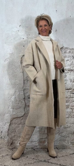 138854. Evy knit fur lange vest jas (5 september weer op voorraad, je kunt al bestellen)