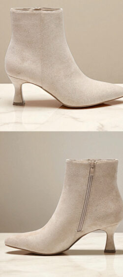 DES658S. Enkellaars pump suedine beige