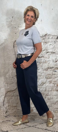 3D jeans momfit donkerblauw