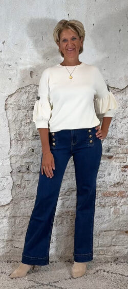 3D-9191. Double button dark jeans