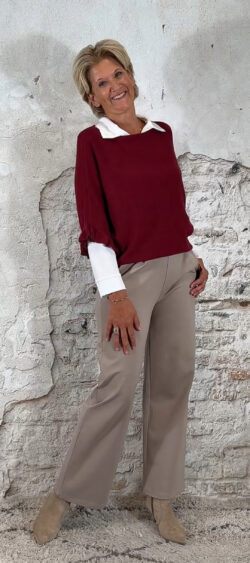 139970. Bibi vlindertrui met ruffle bordeaux