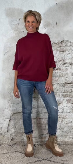 144466. Bibi button pullover Bordeaux