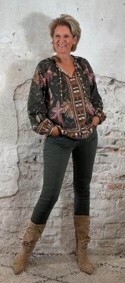 MC-8202-4. Jeans elastische taille khaki