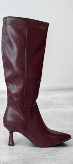 DES8033. Pumplaars eco leather Bordeaux