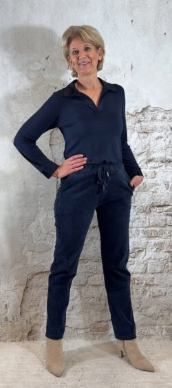 150188. Ailan basic polo longsleeve donkerblauw