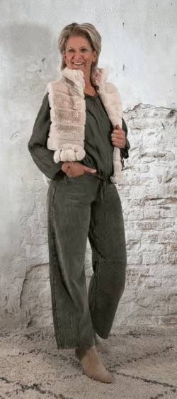 MC-7370-15. Bibi rib ballon broek khaki