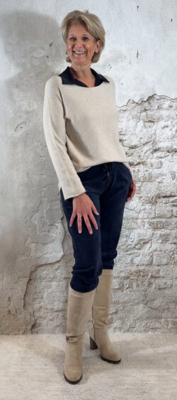 157545. Bibi basic pullover zand