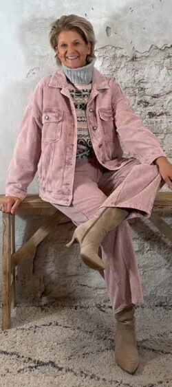 147984. Bibi oversized rib jack roze