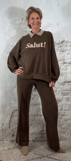146628. LAATSTE! Ailan lounge broek bruin