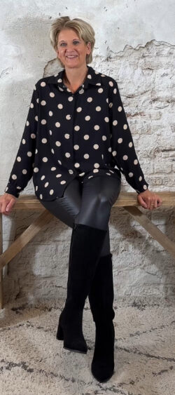 149021. Bibi polka dot blouse zwart