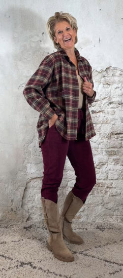 146561. Bibi lumberjack blouse Bordeaux