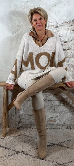 151068. Lovi oversized amour pullover beige