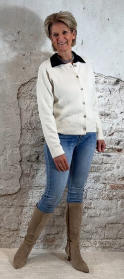 253047. Steffy cozy basic cardigan beige.