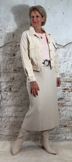 146348. LAATSTE 2! Ailan rib jack licht beige.