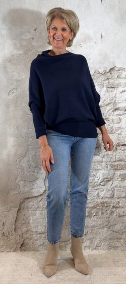 156892. Ailan upside down pullover donkerblauw