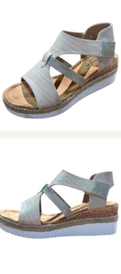 KA25-39. Lino sleehak sandaal beige