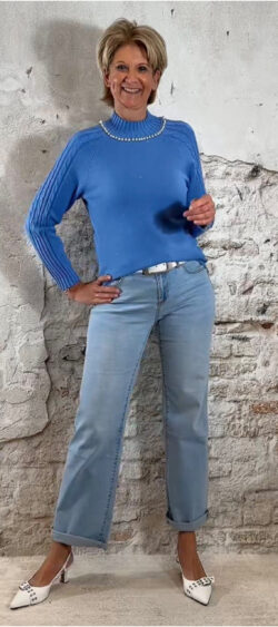 164245. Deal! Turtle pullover pearl sky blue