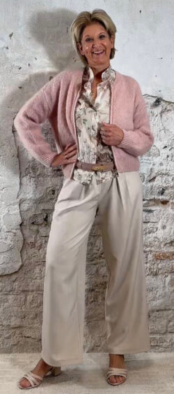 164037. Evy mohair vest met rits oudroze