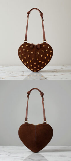 162860. Jacky heart bag studs cognac
