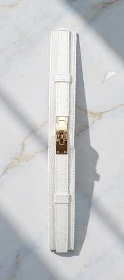 Leren fashion riem wit