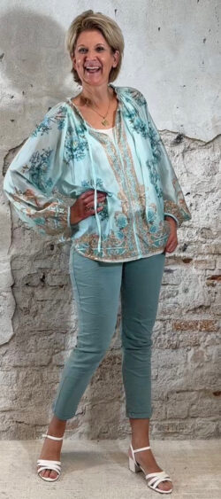 166877. Len blouse dali menthol