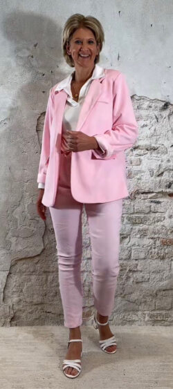 Femmy suedine blazer lichtroze